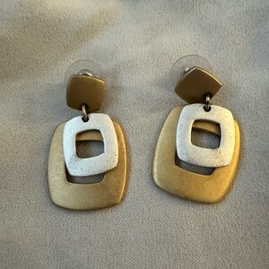 Elegant Gold and Silver Geometric Earrings